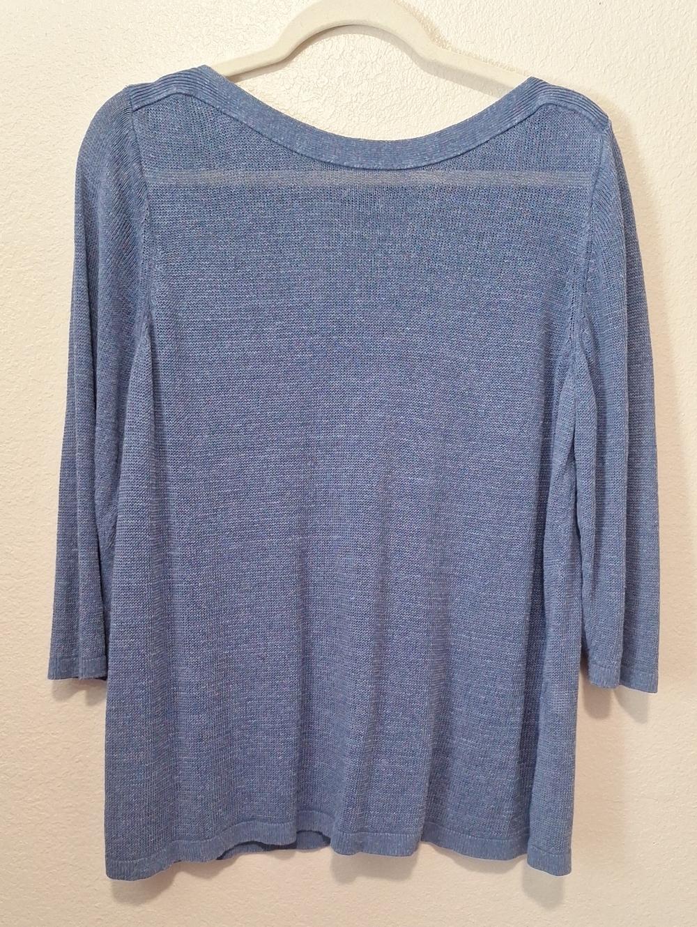 J. Jill Light Sheer 3/4 Sleeve Knit Sweater in Light Blue, Petite XL